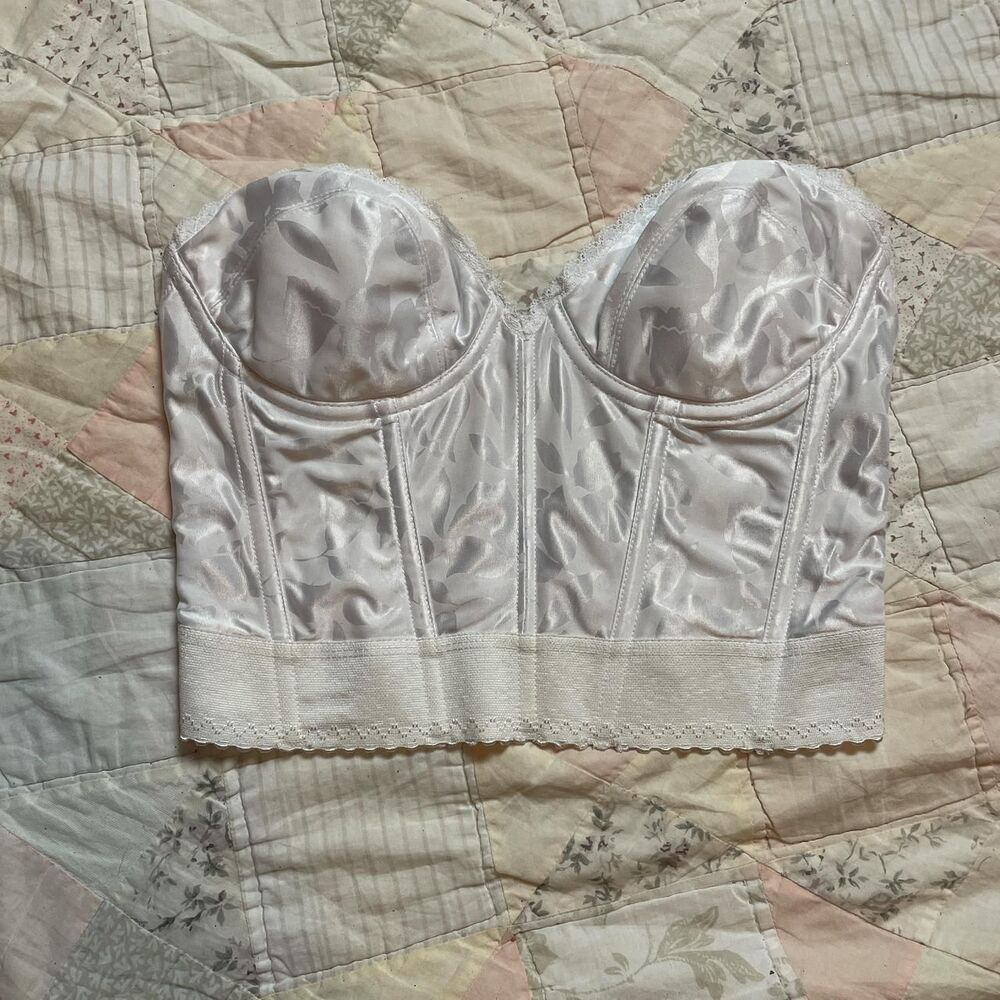 vintage white bustier crop top size 34c